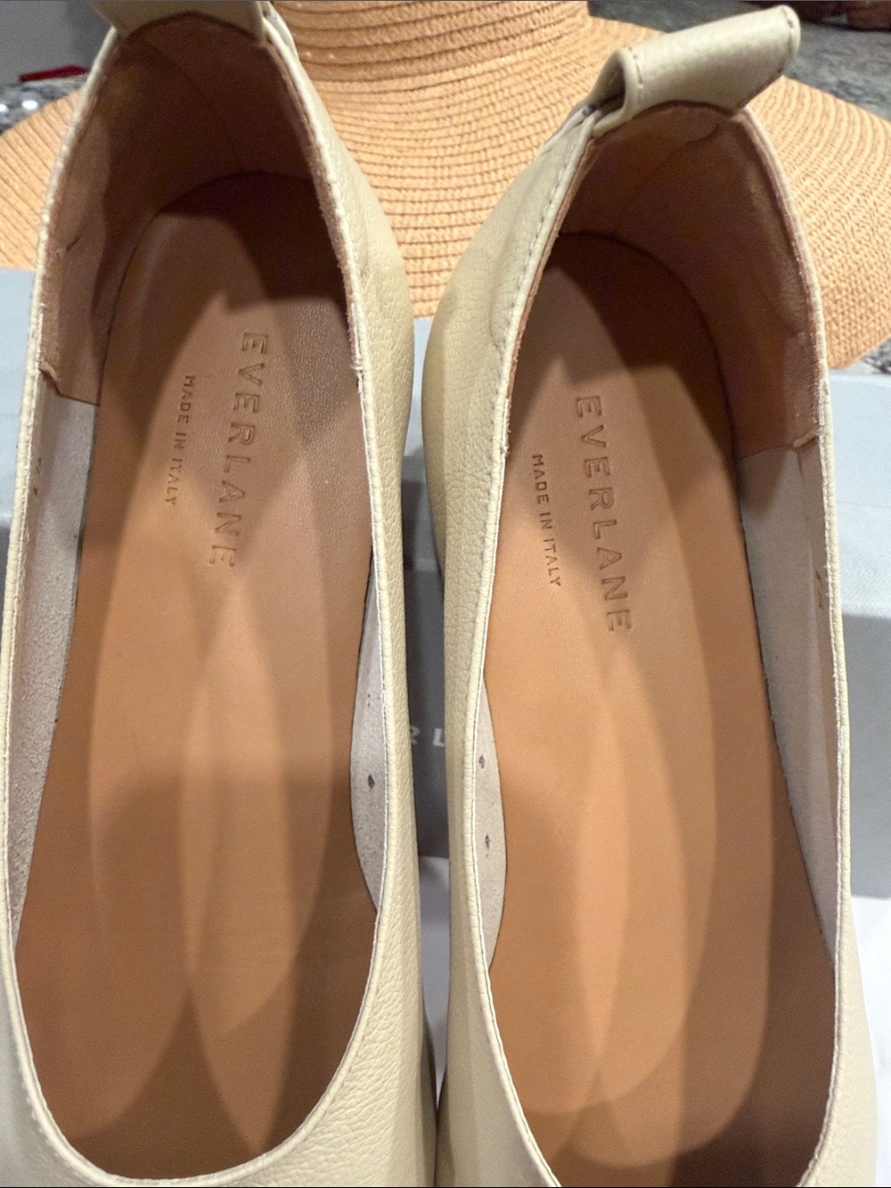 Everlane Cream Pebbled Leather Ballet Flats - 7.5 NEW - Picture 7 of 11